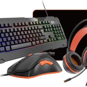 Kit Gaming 4-en-1 Meetion C505 | Clavier, Souris, Casque Audio, Tapis Souris